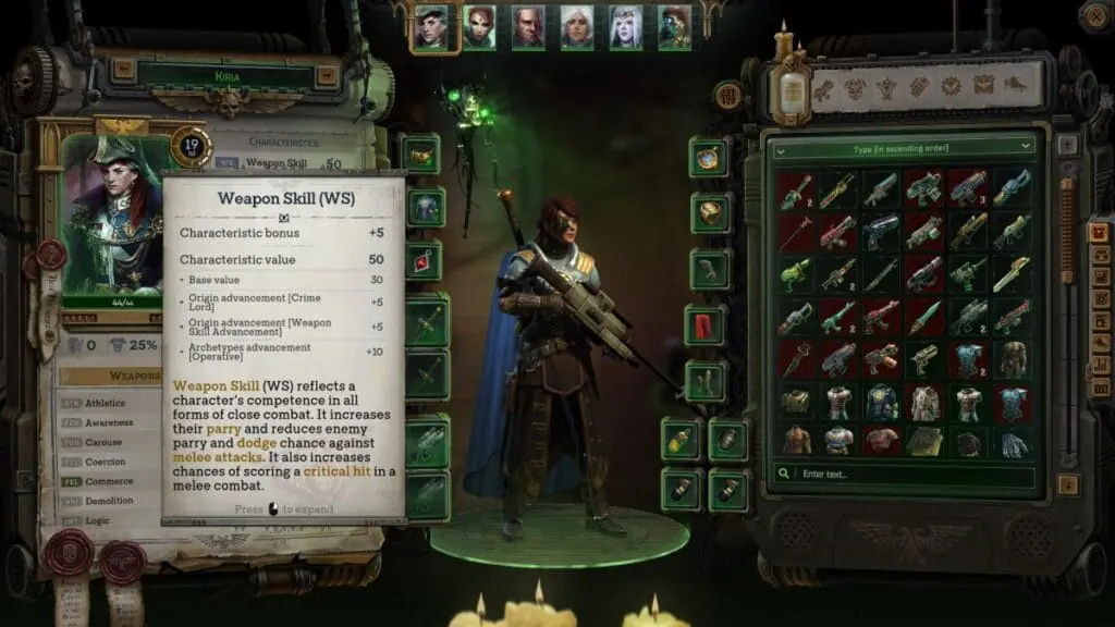 Toutes les statistiques de Warhammer 40K: Rogue Trader 1 Toutes les statistiques de Warhammer 40K: Rogue Trader