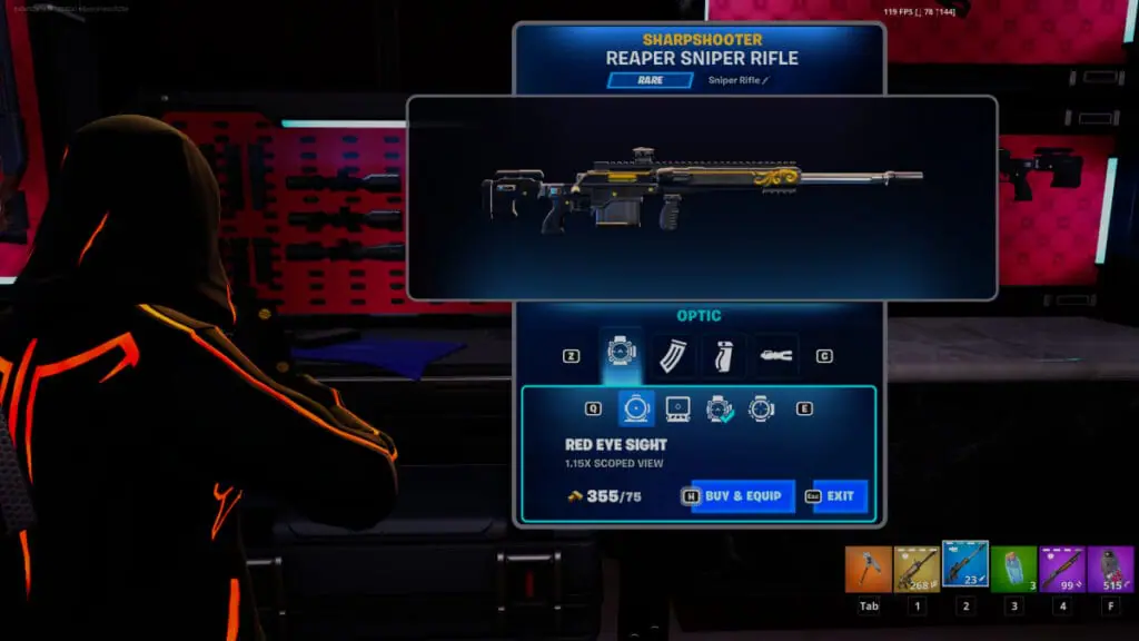 Fortnite : Appliquer un module d'arme sur un banc de modules