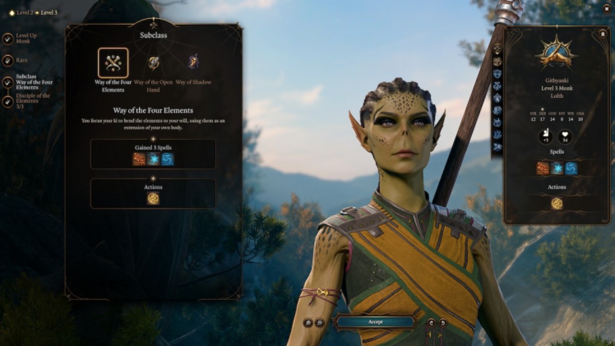 Les meilleures sous-classes de moines dans Baldur's Gate 3 classées quatre éléments