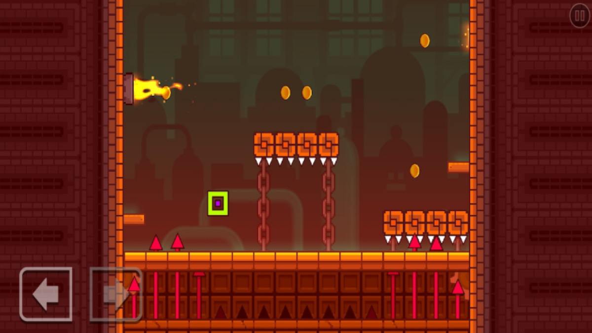 Premier morceau de feu dans le trou dans Geometry Dash (1)