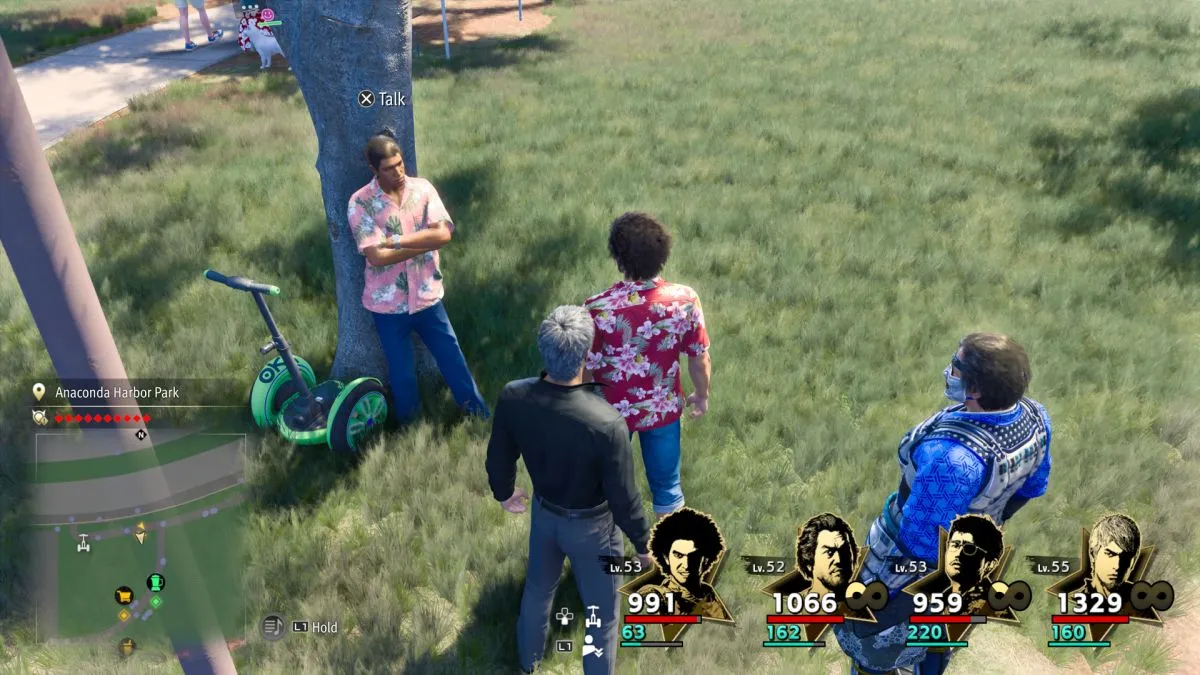 Comme un dragon Infinite Wealth Anaconda Harbour Park Peinture vert clair Vue