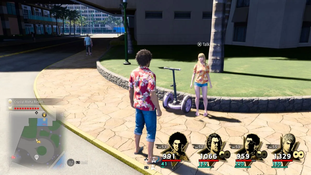 Comme un dragon Infinite Wealth Crystal Aloha Resort PNJ Voir