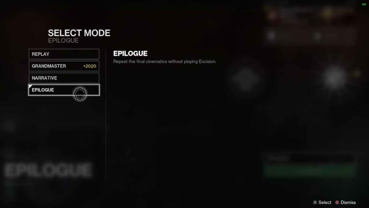 Comment revoir l'épilogue de Destiny 2 The Final Shape 1 Comment revoir l'épilogue de Destiny 2 Le sélecteur de mode de forme finale