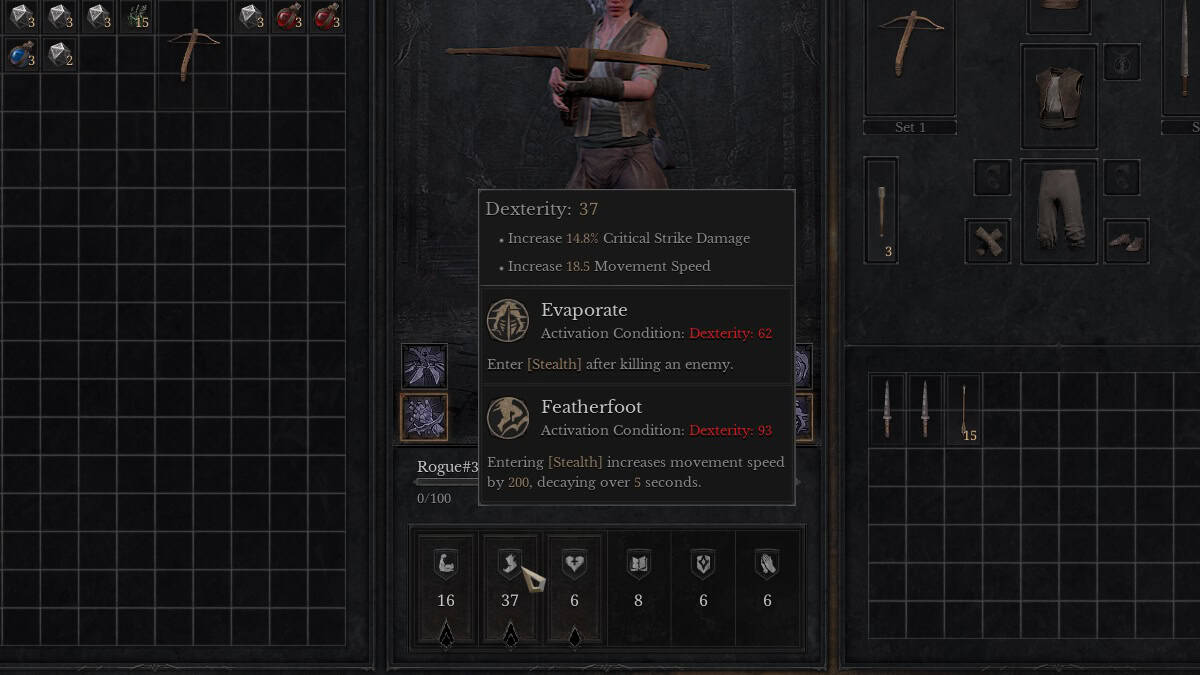 meilleures compétences de groupe et passives pour voleur dans dungeonborne
