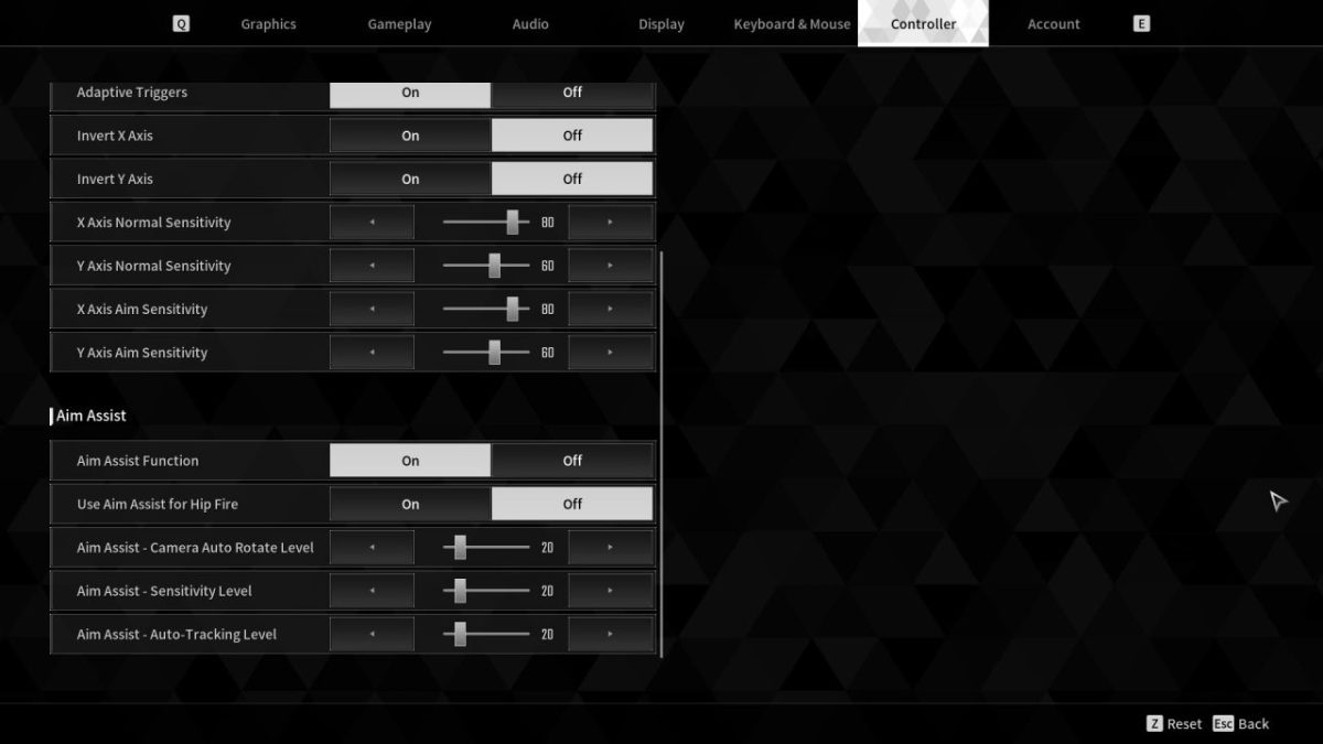 Paramètres du contrôleur Le premier descendant (2)