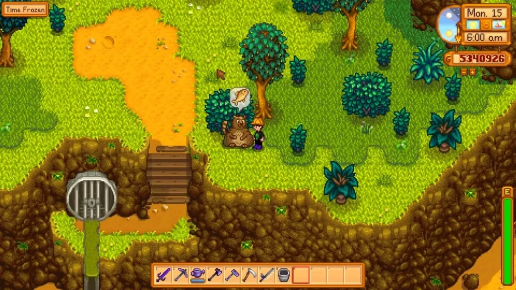 Stardew Valley: Interaction avec l’ours poubelle